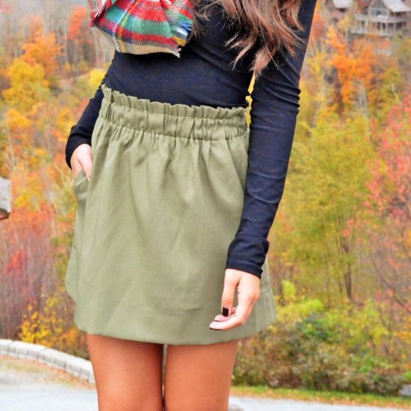 Jessie Skirt - Olive Green - Picture 1 of 4